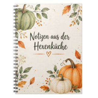 Caderno Espiral Herbstliches Kürbis-Notizbuch „Hexenküche“