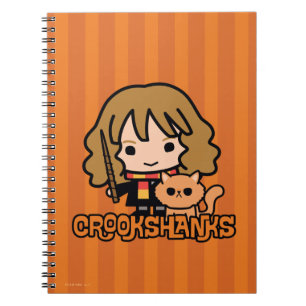 Caderno Espiral Hermione e Crookshanks de desenho animado