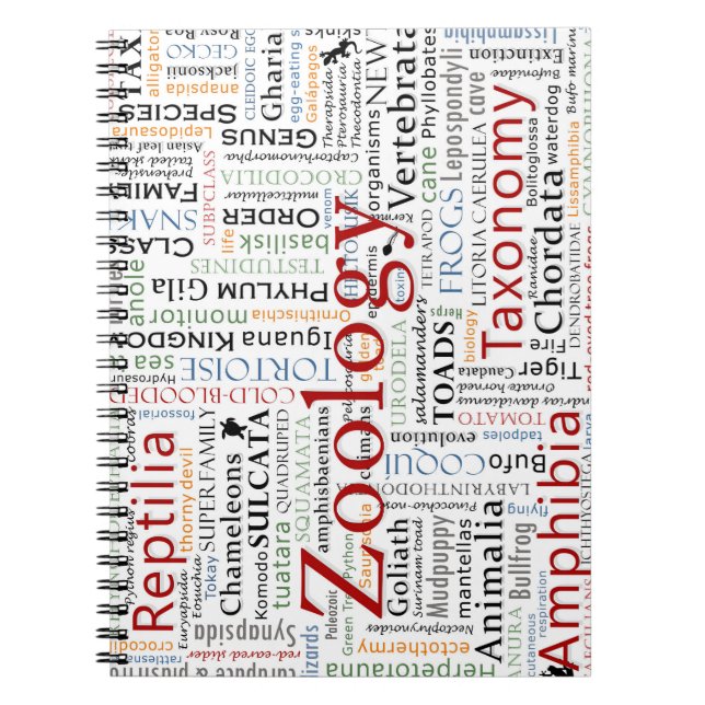 Caderno Espiral Herpetology na tipografia (Frente)