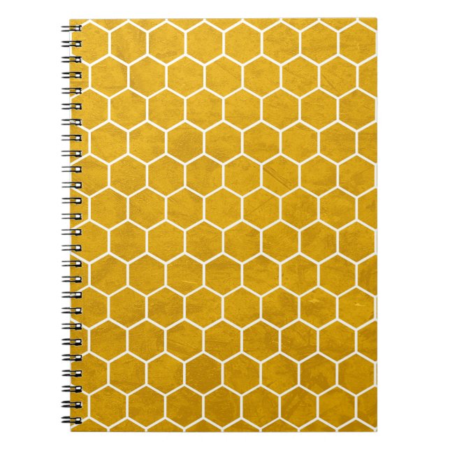 Caderno Espiral Hexagonal Hexagonal Amarelo (Frente)