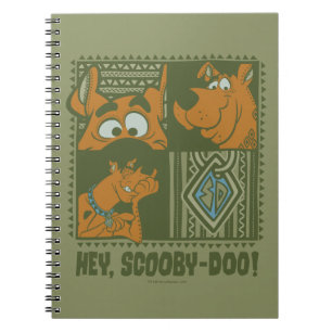 Caderno Espiral Hey gráfico quadrado tribal de Scooby-Doo