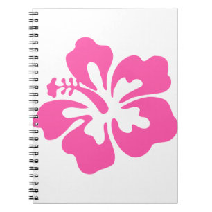 Caderno Espiral Hibiscus Pink Tropical Flower Floral Blogue