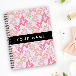 Caderno Espiral Hibiscus Rosa, Flores Rosa, Seu Nome