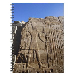 Caderno Espiral Hieróglifos antigos na parede, Templo de Karnak,