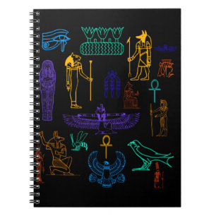 Caderno Espiral Hieróglifos e Símbolos Antigos do Egito
