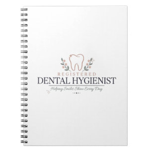 Caderno Espiral Higienista Dental Registrada Floral Tooth