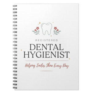 Caderno Espiral Higienista Dental Registrada Tipografia Floral