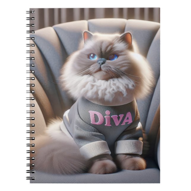 Caderno Espiral Himalayan Diva Cat (Frente)