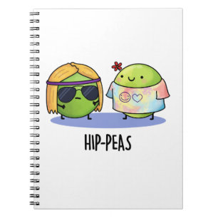 Caderno Espiral Hip-peas Punheta Engraçada de Ervilhas Hippie 