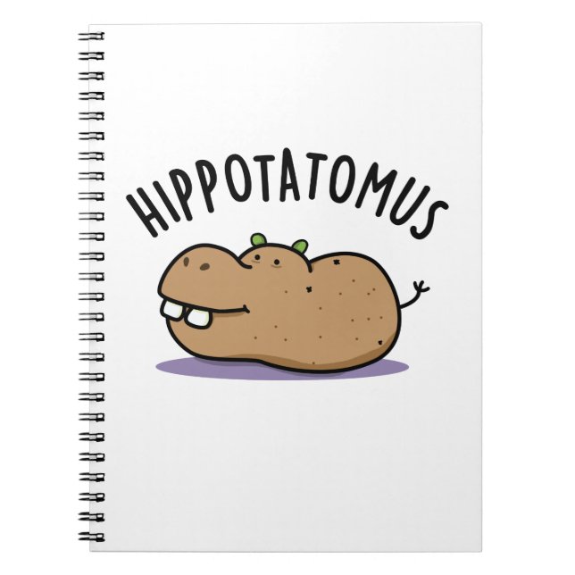 Caderno Espiral Hip-potato-mus Piada Divertida de Hipopótamo  (Frente)