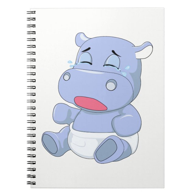 Caderno Espiral Hipopótamo Bebê Chorando (Frente)