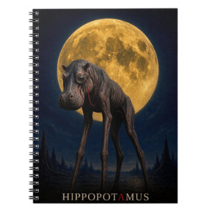 Caderno Espiral Hipopótamo Monóculo gótico Surrealista