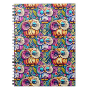 Caderno Espiral Hippie Trippy Colorful Owl
