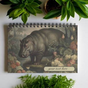 Caderno Espiral Hippo Botânico Vintage, personalizável