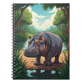 Caderno Espiral Hippo by the Riverside