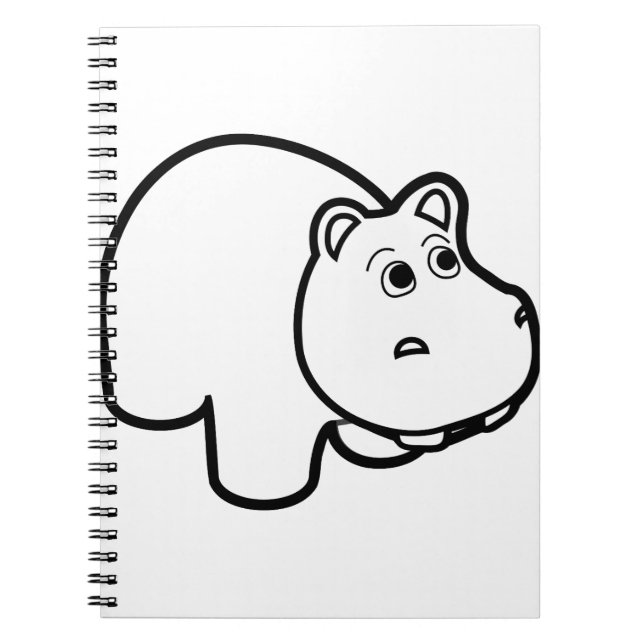 Caderno Espiral Hippo em preto (Frente)