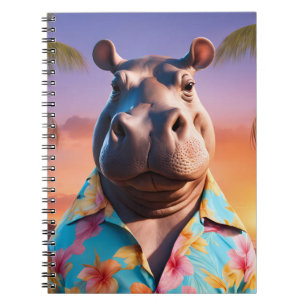 Caderno Espiral Hippopotamus Holiday