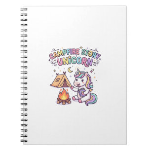 Caderno Espiral História de Acampamento do Unicórnio Encantador de