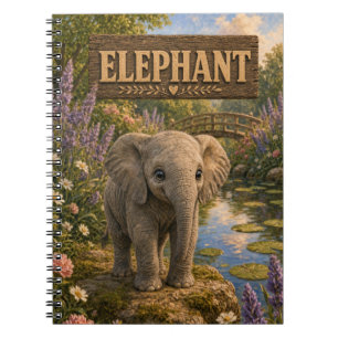 Caderno Espiral História do Elefante Bebê Fofo Livro Infantil Anim