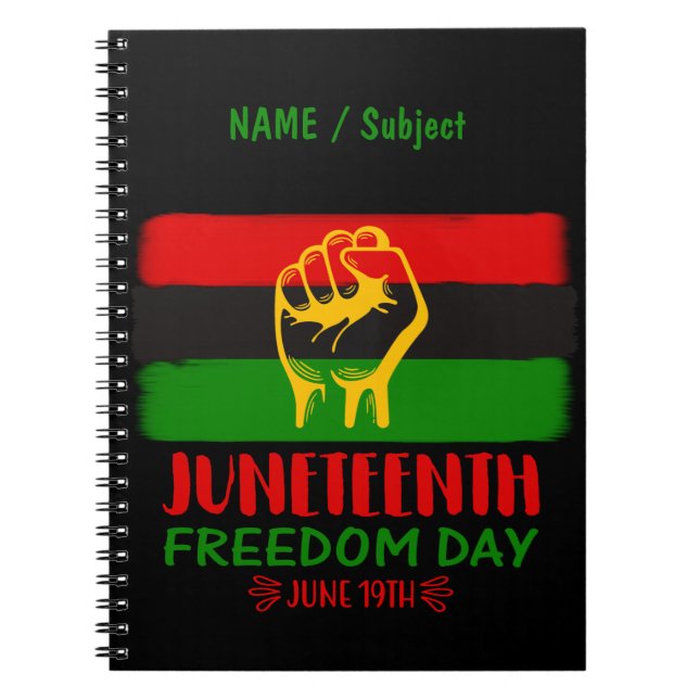 Caderno Espiral História Negra do Dia da Liberdade (Frente)