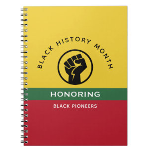Caderno Espiral História Negra Mês Curva Texto Afro-Americano