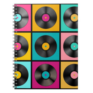 Caderno Espiral Historial da Música Retroativa com Registros Vinil