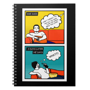 Caderno Espiral histórias em quadrinhos Geeks robustas de mel ama