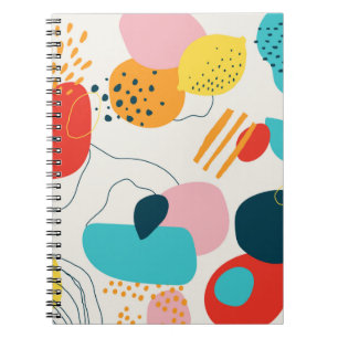 Caderno Espiral Histórica moderna. Trendy geométrico doodl