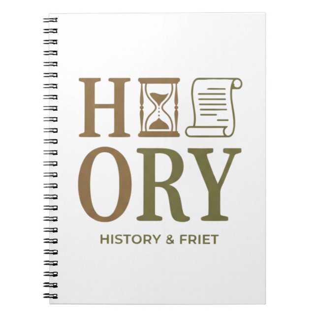 Caderno Espiral History Teacher Typography Design (Frente)