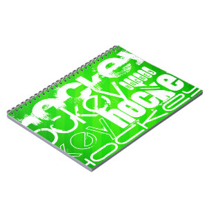 Caderno Espiral Hockey; Neon Green Strips