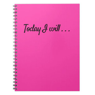 Caderno Espiral Hoje eu… Planear diário dos objetivos do tumult