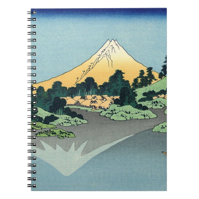 Caderno Espiral Hokusai Monte Fuji reflete no lago Kawaguchi (Frente)