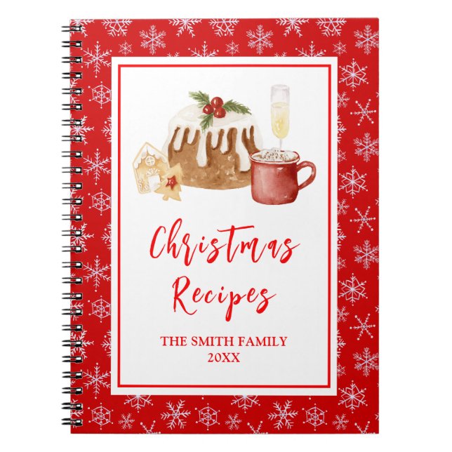 Caderno Espiral Holiday Baking Recipes Christmas Pudding (Frente)