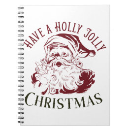 Caderno Espiral Holly Jolly Vintage Christmas