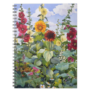 Caderno Espiral Hollyhocks e girassóis 2005