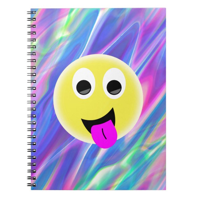 Caderno Espiral holograma de emoji (Frente)