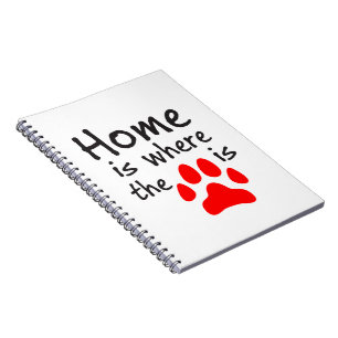 Caderno Espiral Home é onde a impressão da pata é Notebook