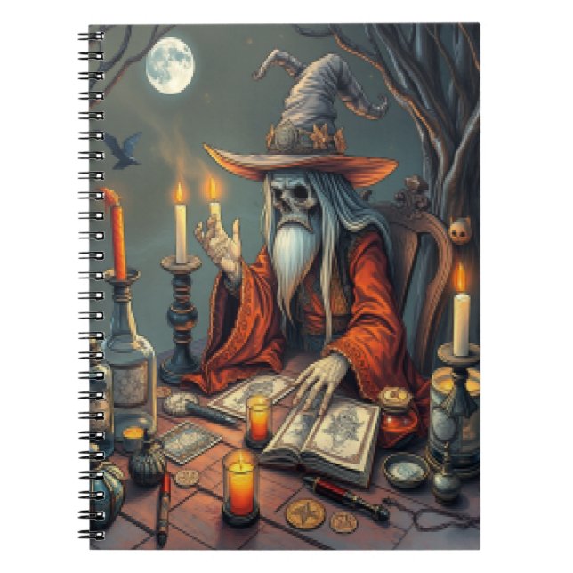 Caderno Espiral Homem-bruxa mágico (Frente)