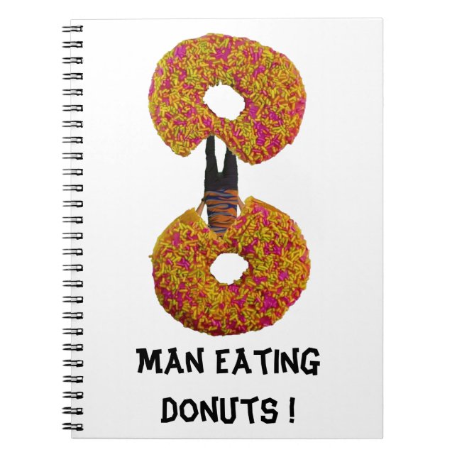 Caderno Espiral Homem comendo Rosquinhas! Notebook (Frente)