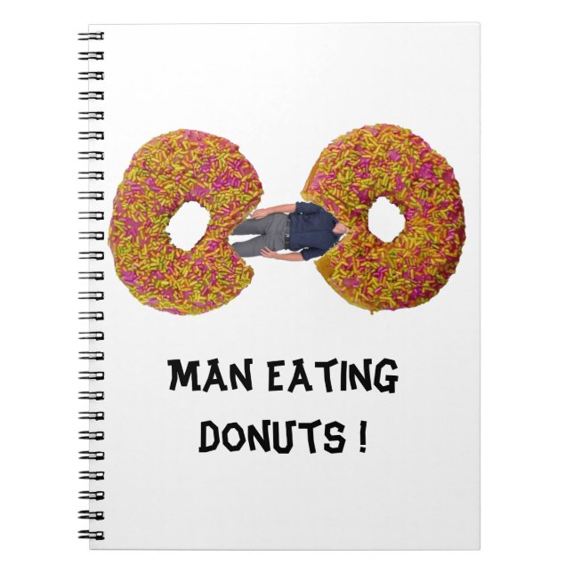 Caderno Espiral Homem comendo Rosquinhas! Notebook (Frente)