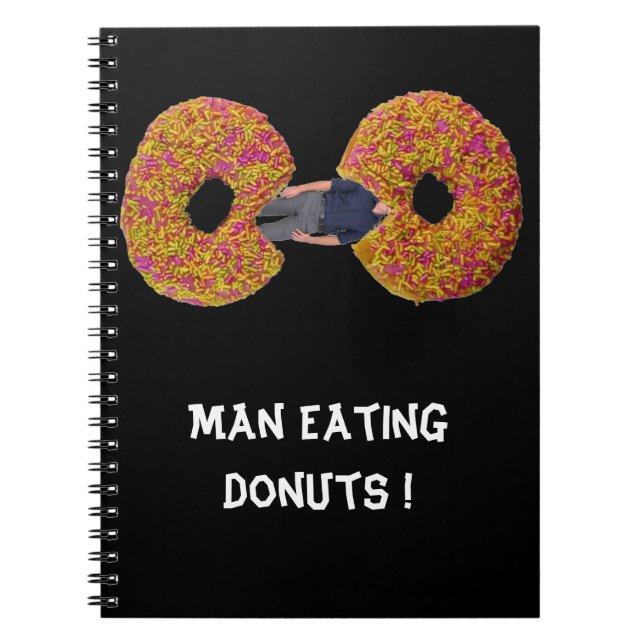 Caderno Espiral Homem comendo Rosquinhas! Notebook (Frente)
