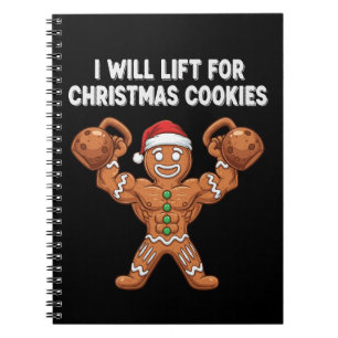 Caderno Espiral Homem de Biscoito de Gengibre Engraçado Levantando