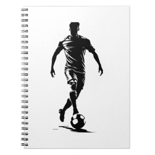 Caderno Espiral Homem de futebol com design de bola.