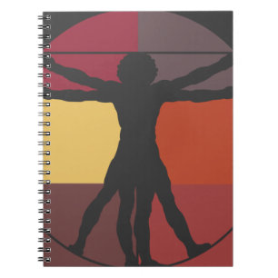 Caderno Espiral Homem de Vitruvian do bloco da cor