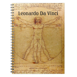 Caderno Espiral Homem de Vitruvian por Leonardo da Vinci