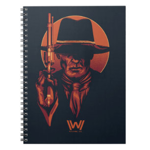 Caderno Espiral Homem de Westworld no preto com revólver