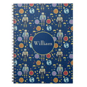 Caderno Espiral Homem do Espaço Astrounaut Personalizado Colorido