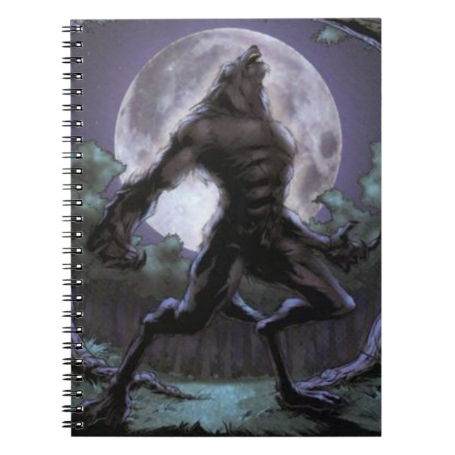 Caderno Espiral Homem-lobo que urra na lua (Frente)
