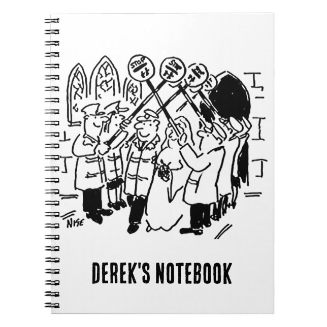 Caderno Espiral Homem-Lupa Casando-se com Guarda de Honra (Frente)