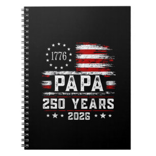 Caderno Espiral Homem Papai Bandeira Americana 250 Anos 4 de Julho